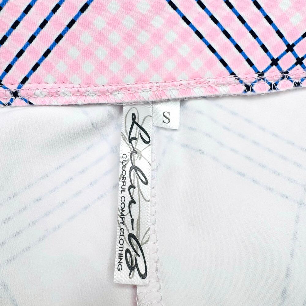 Lulu-B Pink Plaid UPF 50+ Pleated Skort Size S Zip Pockets Pull On Cooling NWOT - Picture 7 of 9